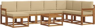 vidaXL Conjunto De Sof&aacute;s De Exterior 9 Uds. Natural Y Beige Vidaxl