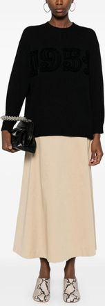 Max Mara Womens Wool And Cashmere Blend Sweater - Black - Size Medium