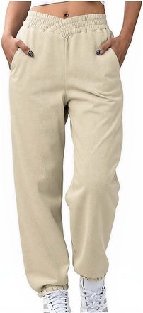 Generic Sweatpants Womens Plus Size Tracksuit Bottoms Joggers Pants with Pockets Sports Trousers Baggy Cross-Over Elastic Waist Trouser Casual Tapered Leg Swe