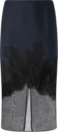 Pinko Pinko - Gonna Flanella - Dames - Rokken - Blauw - Maat: S Flanel