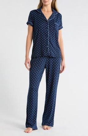Tart Mana 3-Piece Jersey Pajamas in Blue Dot On Navy at Nordstrom Rack, Size X-Large
