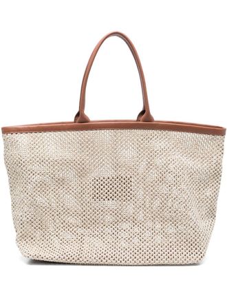 Eleventy interwoven tote bag - men - Calf Leather/Polyamide - OS - Neutrals