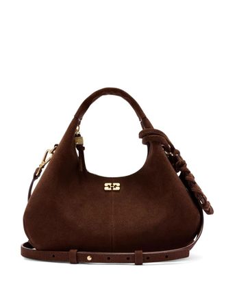 Ganni suede tote bag - Brown