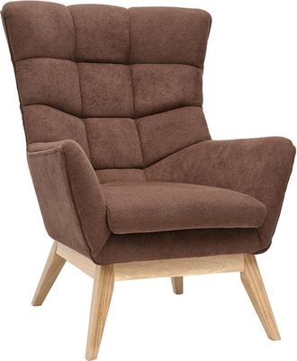 Miliboo Sill&oacute;n Escandinavo De Tejido Chenilla Tierra Quemada Y Madera Clara Brody