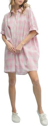 Wishlist Oversize Button-Up Shirtdress in Pink Combo at Nordstrom Rack, Size Medium