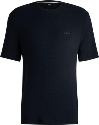 BOSS Ottoman-jersey pajama T-shirt with embroidered logo