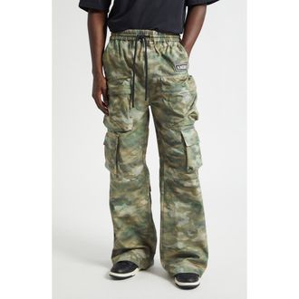 Amiri Camo Print Drawstring Cargo Pants at Nordstrom, Size Xx-Large