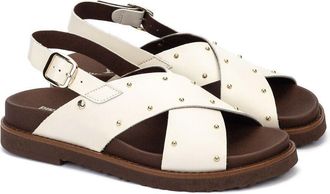Pikolinos Valencia leren platte slingback sandalen