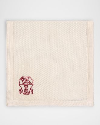 Brunello Cucinelli Mens High Summer Capsule Knit Pocket Square
