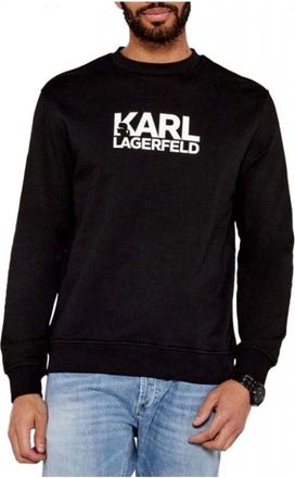 Karl Lagerfeld Sweatshirt met ronde hals - Heren - Sweatshirts - Zwart - M - Katoen - Hoodies & sweatvesten