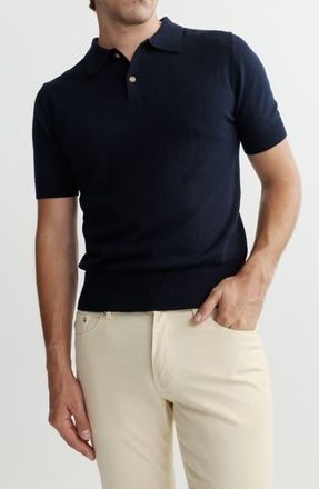 DL1961 Cotton & Cashmere Polo in Navy at Nordstrom, Size X-Large