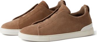 Ermenegildo Zegna Triple Stitch Suede Slip-On Sneaker in Cocco at Nordstrom, Size 10.5Us