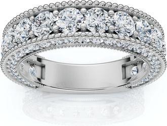 Pompeii3 2 1/4Ct Diamond Vintage Wedding Anniversary Ring 14k Gold or Platinum Lab Grown