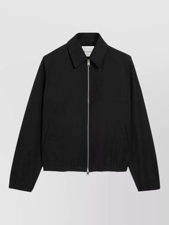 Ami cotton jacket point collar elasticated hem