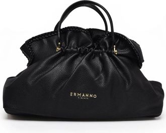 Ermanno Scervino Black Octavia Gathered Polyurethane Shoulder Bag