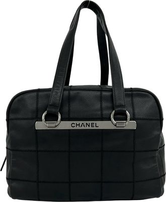 Chanel Black Grained Calfskin Tote Bag (Pre-Owned)