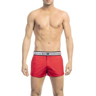 Dirk Bikkembergs Mens Swim Trunks Quick Dry - Red Nylon - Size X-Large