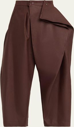 Issey Miyake Pronounced Body Wide-Leg Vegan Leather Pants