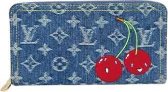 Louis Vuitton Pre-owned Denim Wallet - Dames - Vintage Accessoires - Blauw - ONE Size - Denim - Vintage