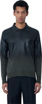 Maison Margiela Polo Shirt met Lange Mouwen - Heren - Polos - Groen - S - Wol - Tops