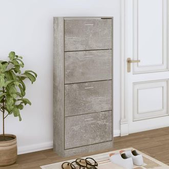 vidaXL Vidaxl - Mueble Zapatero Madera Contrachapada Gris Hormig&oacute;n 63x24x147 Cm