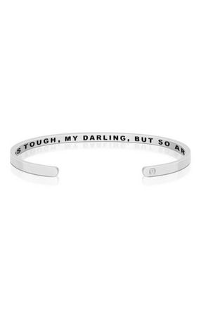 Mantra Life Is Tough, My Darling, But So Are You (within) bracelet in Silver at Nordstrom