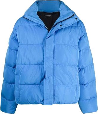 Balenciaga BB Logo Puffer Jacket Indigo 642228TFO044011