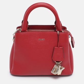 DKNY Dkny Dome Red Leather Tote Bag