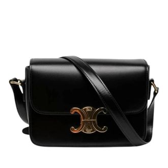 Celine Pre-owned Triomphe Bag - Dames - Pre-owned - Zwart - Maat: ONE Size Leer