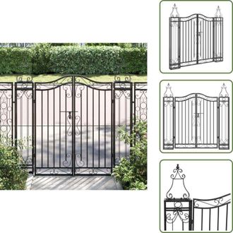 vidaXL The Living Store Cancello da Giardino Nero 121x8x120 cm in Ferro Battuto - Ferro battuto