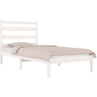 vidaXL Vidaxl - 3103639 Bed Frame without Mattress White Solid Wood 100x200 cm (810008+818406)