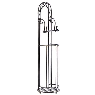 Beliani Portarrollos De Metal Negro 75 Cm Envejecido Accesorio De Ba&ntilde;o Vintage Temuco