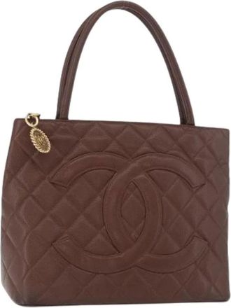 Chanel Pre-owned Tote Bags, female, Brown, Size: ONE SIZE Pre-owned Vintage Tote Bag