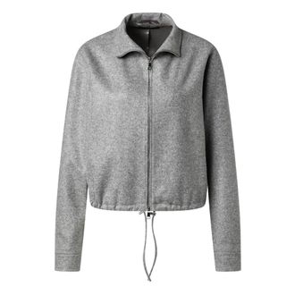Windsor Jassen, Dames, Grijs, M, Wol, Wool Jersey Zip Jacket