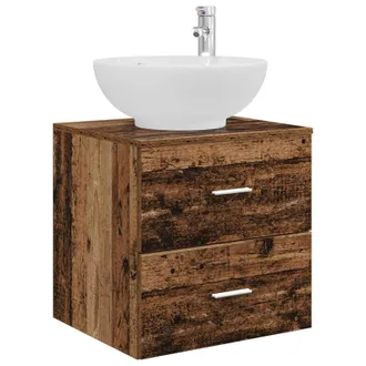 vidaXL Vanidad Con Lavabo De Pared Madera Envejecida Vidaxl