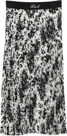 Karl Lagerfeld Gonna midi plissettata con logo in vita - - Skirts - Donna - Nero - M