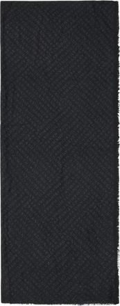 A|X Armani Exchange Logo Jacquard Fringed Sjaal Zwart - Heren - Wintersjaals - Zwart - ONE Size - Accessoires