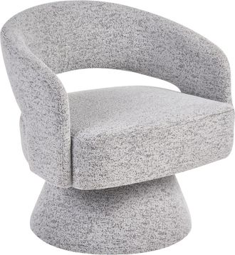 Beliani Sill&oacute;n De Estilo Minimalista Escandinavo Tapizado De Tela Forma Curvada Giratorio 360&deg; Gris Eidal