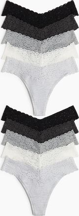 H&M 10er-Pack Tangas aus Spitze - Grau