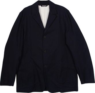 Acne Studios Single-Breasted Jacket in Navy Blue Cotton