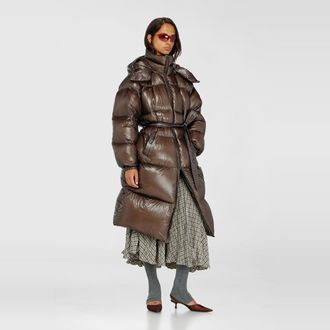 Diesel Down puffer coat in ultra-light ripstop - Winter Jackets - Woman - Brown
