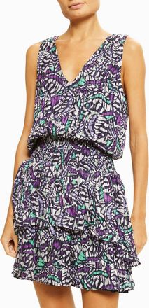Ramy Brook Astrid Mini Dress In Spring Navy Print