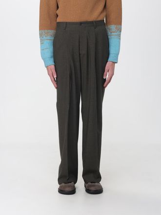 Paura Pantaloni a gamba larga in misto lana con pince e vita media