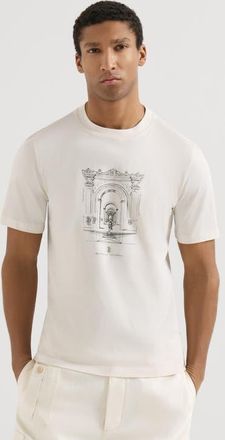 Brunello Cucinelli T-shirt with print in White at Nordstrom, Size Xxx-Large Eu