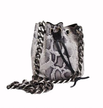 Streets Ahead Python Bucket Bag With Chunky Chain