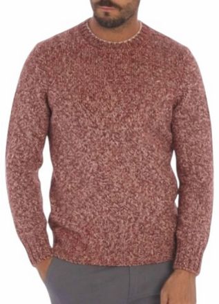 Gran Sasso Mens Crew Sweater In Red/white