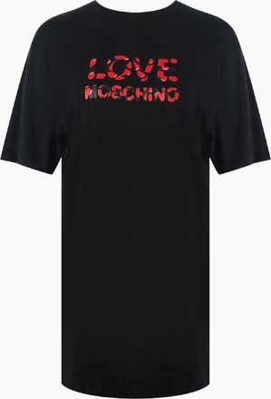 Love Moschino Womens Love Moschino Bubble Logo Black T-Shirt - Size: 18/16