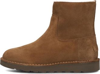 Shabbies Amsterdam Cognac Su&egrave;de Winter Enkellaarzen - Dames - Winterlaarzen - Bruin - 37 EU - Su&egrave;de - Schoenen