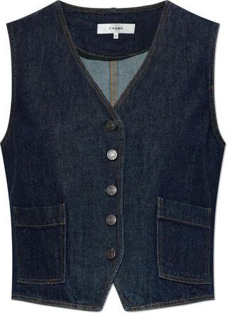 Frame Denim Vests - Dames - Bodywarmers - Blauw - M - Jassen