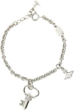 Vivienne Westwood Silver-tone Chain Bracelet with Crystal Charms